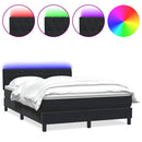 vidaXL fekete bársony rugós és LED-es ágy matraccal 160x210 cm