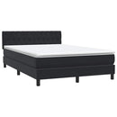 vidaXL fekete bársony rugós és LED-es ágy matraccal 160x210 cm