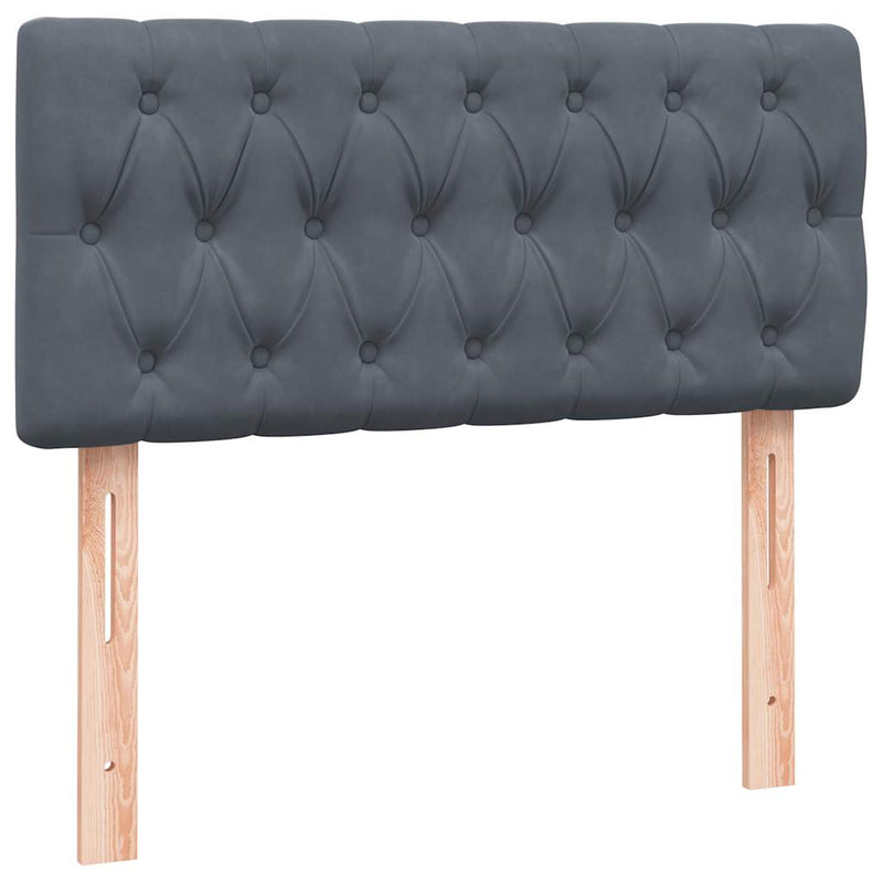 vidaXL sötétszürke bársony rugós és LED-es ágy matraccal 80x220 cm