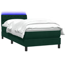 vidaXL sötétzöld bársony rugós és LED-es ágy matraccal 80x220 cm