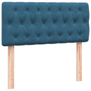 vidaXL sötétkék bársony rugós és LED-es ágy matraccal 80x220 cm