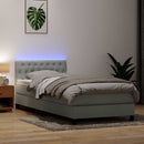 vidaXL világosszürke bársony rugós és LED-es ágy matraccal 90x220 cm