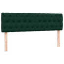 vidaXL sötétzöld bársony rugós és LED-es ágy matraccal 160x220 cm