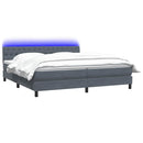 vidaXL sötétszürke bársony rugós és LED-es ágy matraccal 180x220 cm