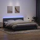 vidaXL sötétszürke bársony rugós és LED-es ágy matraccal 180x220 cm