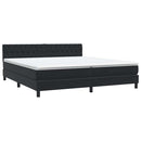 vidaXL fekete bársony rugós és LED-es ágy matraccal 200x220 cm