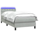 vidaXL világosszürke bársony rugós és LED-es ágy matraccal 80x210 cm