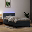 vidaXL sötétszürke bársony rugós és LED-es ágy matraccal 80x210 cm