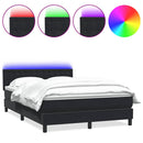 vidaXL fekete bársony rugós és LED-es ágy matraccal 160x210 cm
