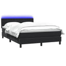 vidaXL fekete bársony rugós és LED-es ágy matraccal 160x210 cm