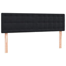 vidaXL fekete bársony rugós és LED-es ágy matraccal 160x210 cm