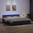 vidaXL sötétszürke bársony rugós és LED-es ágy matraccal 180x210 cm