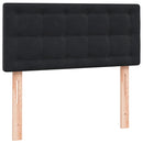 vidaXL fekete bársony rugós és LED-es ágy matraccal 100x220 cm