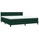vidaXL sötétzöld bársony rugós és LED-es ágy matraccal 180x220 cm