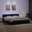 vidaXL fekete bársony rugós és LED-es ágy matraccal 200x220 cm