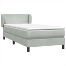 vidaXL világosszürke bársony rugós ágy matraccal 80x210 cm