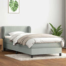 vidaXL világosszürke bársony rugós ágy matraccal 80x210 cm