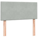 vidaXL világosszürke bársony rugós ágy matraccal 90x210 cm