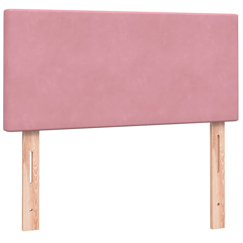 vidaXL rózsaszín bársony rugós ágy matraccal 90x210 cm