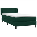vidaXL sötétzöld bársony rugós ágy matraccal 80x220 cm