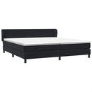 vidaXL fekete bársony rugós ágy matracokkal 200x220 cm