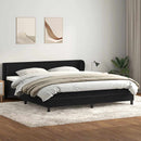 vidaXL fekete bársony rugós ágy matracokkal 200x220 cm