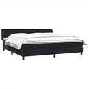 vidaXL fekete bársony rugós ágy matracokkal 200x220 cm