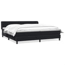 vidaXL fekete bársony rugós ágy matracokkal 200x220 cm