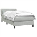 vidaXL világosszürke bársony rugós ágy matraccal 80x210 cm