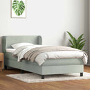vidaXL világosszürke bársony rugós ágy matraccal 80x210 cm
