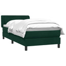 vidaXL sötétzöld bársony rugós ágy matraccal 80x220 cm