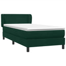 vidaXL sötétzöld bársony rugós ágy matraccal 80x220 cm