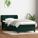 vidaXL sötétzöld bársony rugós ágy matraccal 80x220 cm