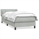 vidaXL világosszürke bársony rugós ágy matraccal 80x210 cm