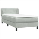 vidaXL világosszürke bársony rugós ágy matraccal 80x210 cm