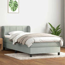 vidaXL világosszürke bársony rugós ágy matraccal 80x210 cm