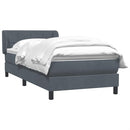 vidaXL sötétszürke bársony rugós ágy matraccal 80x210 cm