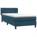 vidaXL sötétkék bársony rugós ágy matraccal 80x210 cm