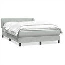 vidaXL világosszürke bársony rugós ágy matraccal 160x210 cm