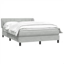 vidaXL világosszürke bársony rugós ágy matraccal 160x210 cm