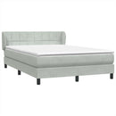vidaXL világosszürke bársony rugós ágy matraccal 160x210 cm