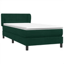 vidaXL sötétzöld bársony rugós ágy matraccal 80x220 cm