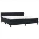 vidaXL fekete bársony rugós ágy matracokkal 200x220 cm