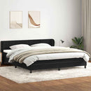 vidaXL fekete bársony rugós ágy matracokkal 200x220 cm