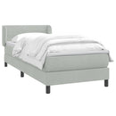 vidaXL világosszürke bársony rugós ágy matraccal 80x210 cm