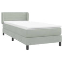 vidaXL világosszürke bársony rugós ágy matraccal 80x210 cm
