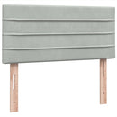 vidaXL világosszürke bársony rugós ágy matraccal 80x210 cm