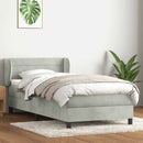 vidaXL világosszürke bársony rugós ágy matraccal 80x210 cm