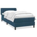 vidaXL sötétkék bársony rugós ágy matraccal 80x210 cm