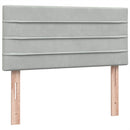 vidaXL világosszürke bársony rugós ágy matraccal 90x210 cm